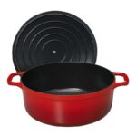 409058 472058 472258 472458 472658 472858 473258 CHASSEUR 1.5L to 8.8L ROUND CAST IRON CASSEROLE in RED-BLACK (1)
