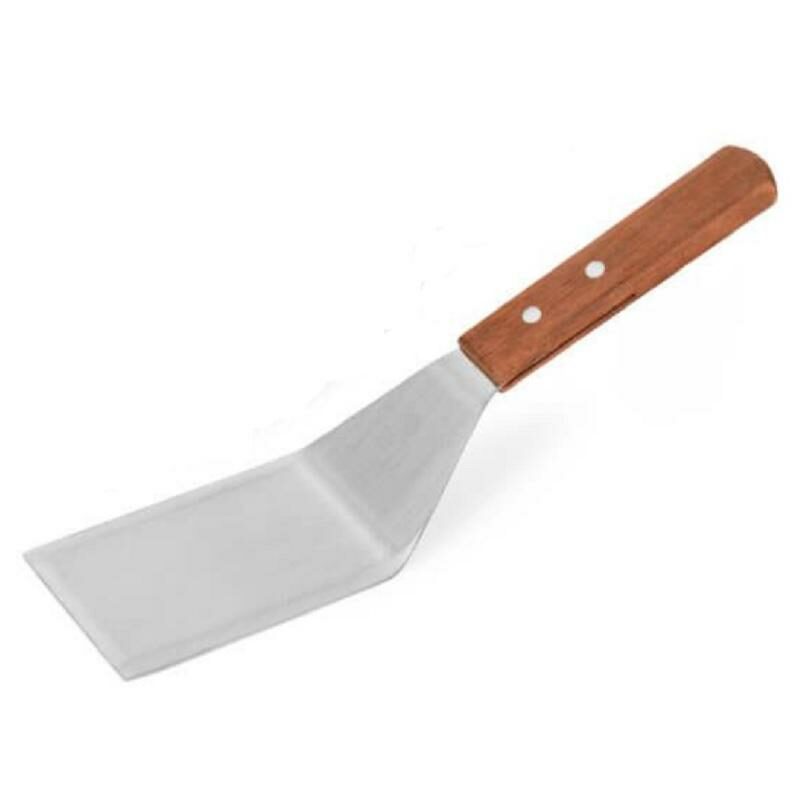 172546D PUJADAS 15.2 x 7.6cm SHORT SOLID S-STEEL SPATULA with WOOD HANDLE - 375.061