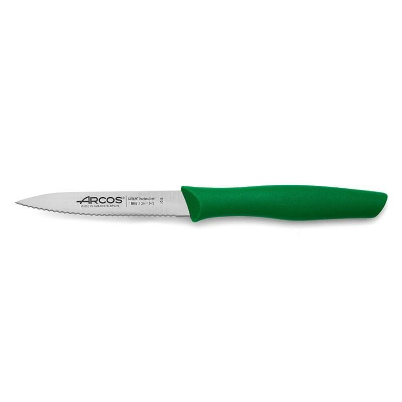 188612 613 615 618 611 614 610 ARCOS 10cm NOVA SS SERRATED PARING KNIVES in 7 COLOURS 20cm