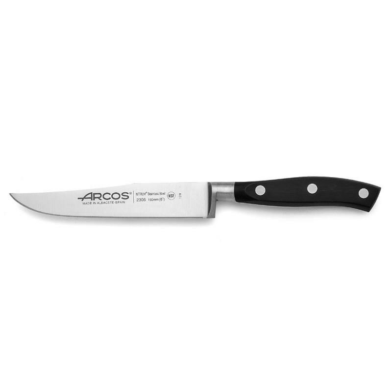 230600 230624 ARCOS 15cm RIVIERA SS KITCHEN KNIVES in BLACK & WHITE