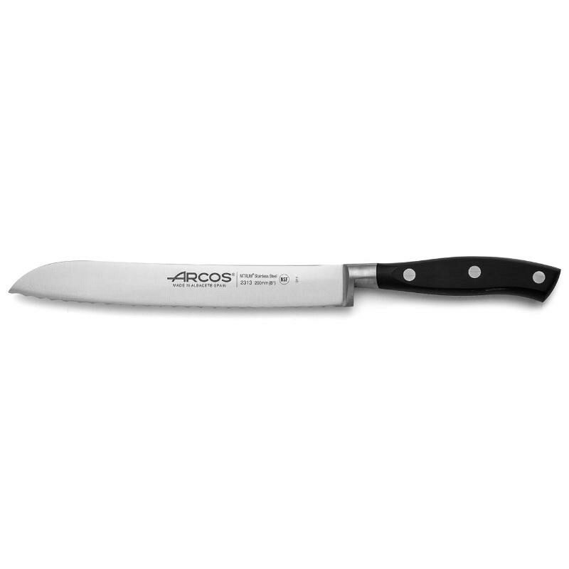 231300 231324 ARCOS 20cm RIVIERA SS BREAD KNIVES in BLACK & WHITE 32.3cm