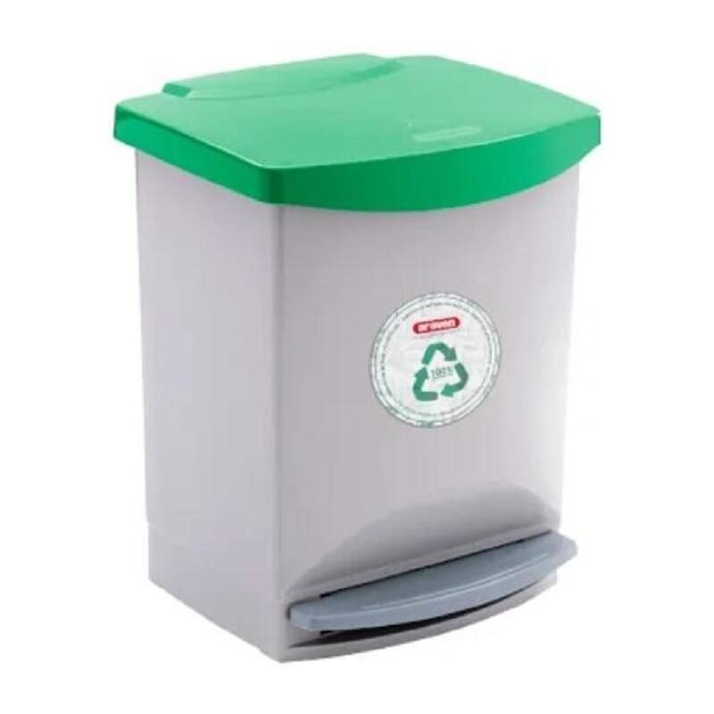 2544526 to 2544529 2544531 ARAVEN 25L PLASTIC RECT PEDAL BIN 310 x 335 x 420mm in GRAY, YELLOW, GREEN, BROWN & BLUE