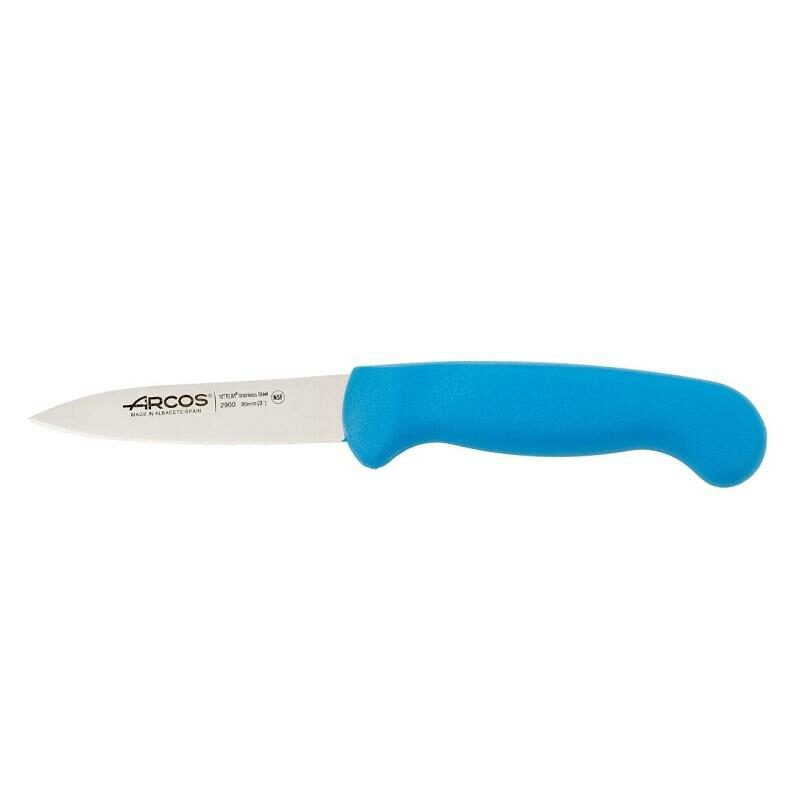 290000 0021 0022 0023 0025 ARCOS 8cm 2900 SERIES SS PARING KNIVES in YELLOW, GREEN, RED, BLUE & BLACK 19cm