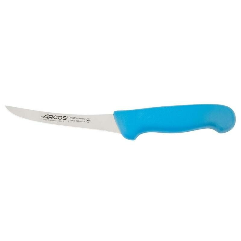 291222 223 200 225 ARCOS 14cm CURVED SS BONING KNIVES 27.8cm RED, BLUE, YELLOW & BLACK - FLEXIBLE BLADE