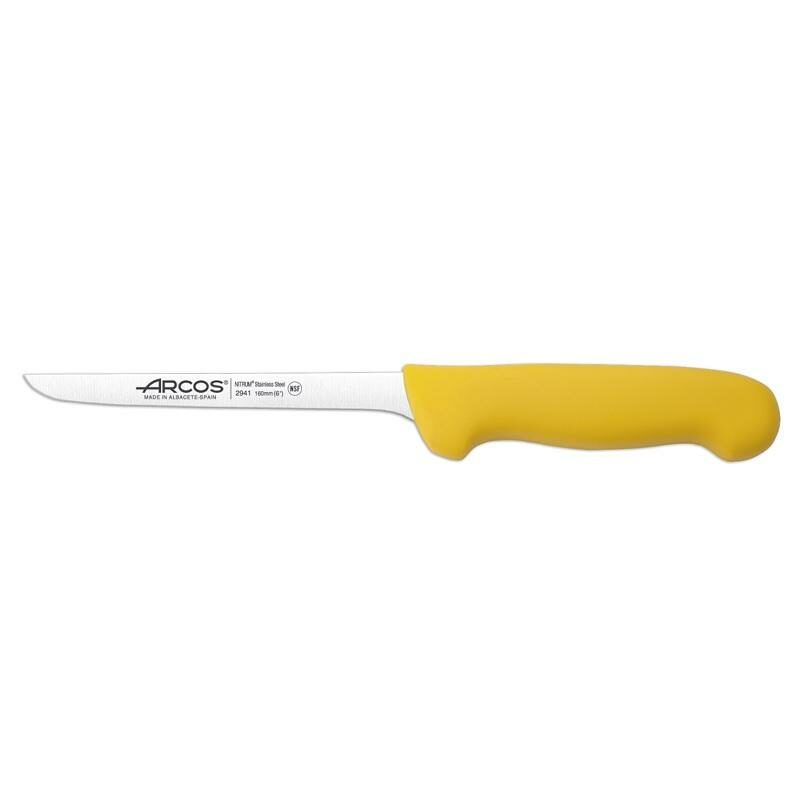 294122 294123 294124 294125 ARCOS 16cm 2900 SERIES SS BONING KNIVES in RED, BLUE, WHITE & BLACK - NARROW BLADE