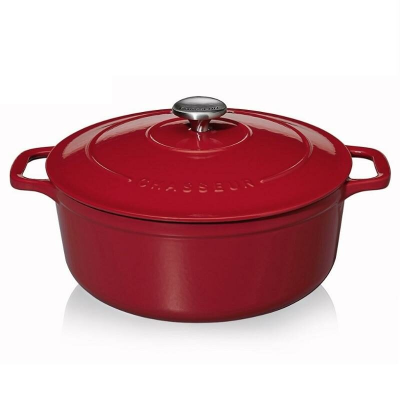 409058 472058 472258 472458 472658 472858 473258 CHASSEUR 1.5L to 8.8L ROUND CAST IRON CASSEROLE in RED-BLACK