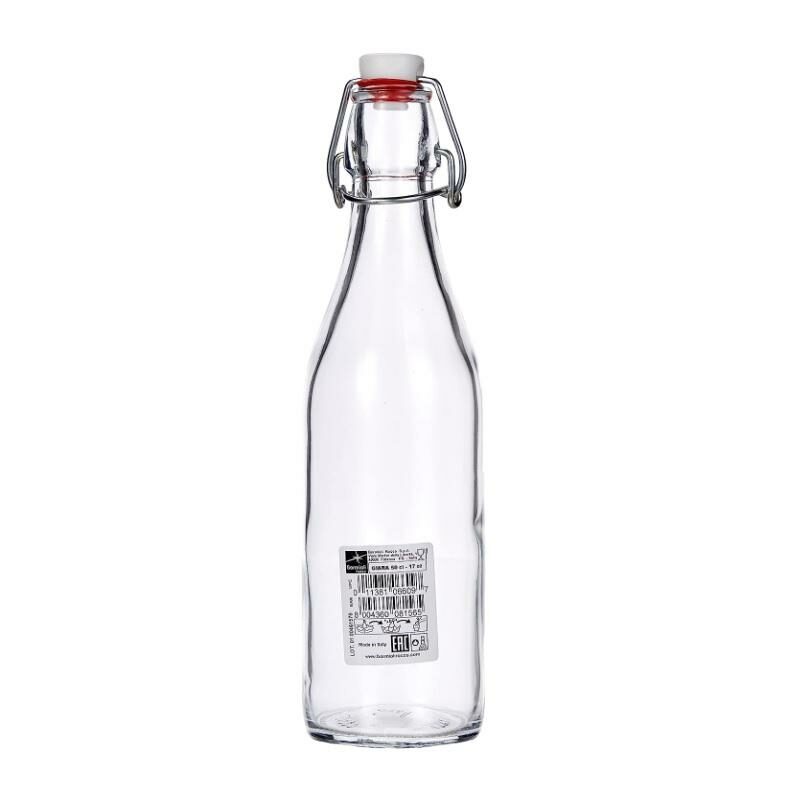 6.66261 B R 500ml GIARA GLASS BOTTLE with LOCK COVER 7 x 25.3cm - 171201S