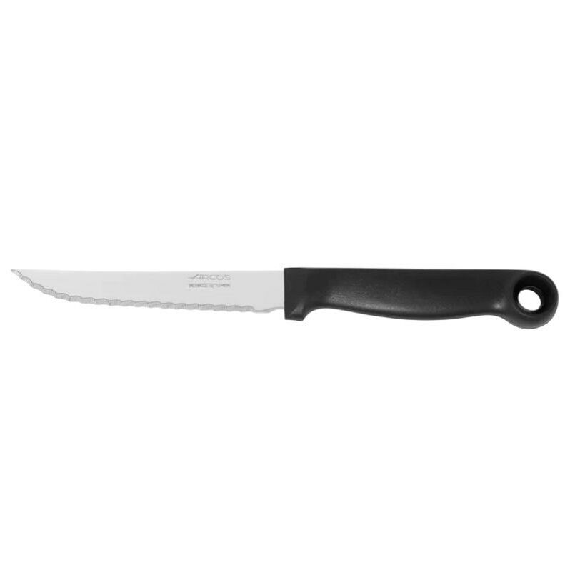 840300 840400 ARCOS 13cm & 18cm SILEX SS KITCHEN KNIVES with BLACK PP HANDLE - 2537257 2537258